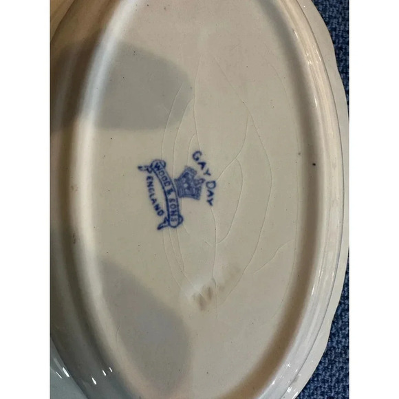 Wood and Son's GAY DAY Blue & White Floral Print Vegetable Bowl - Picture 4 of 6